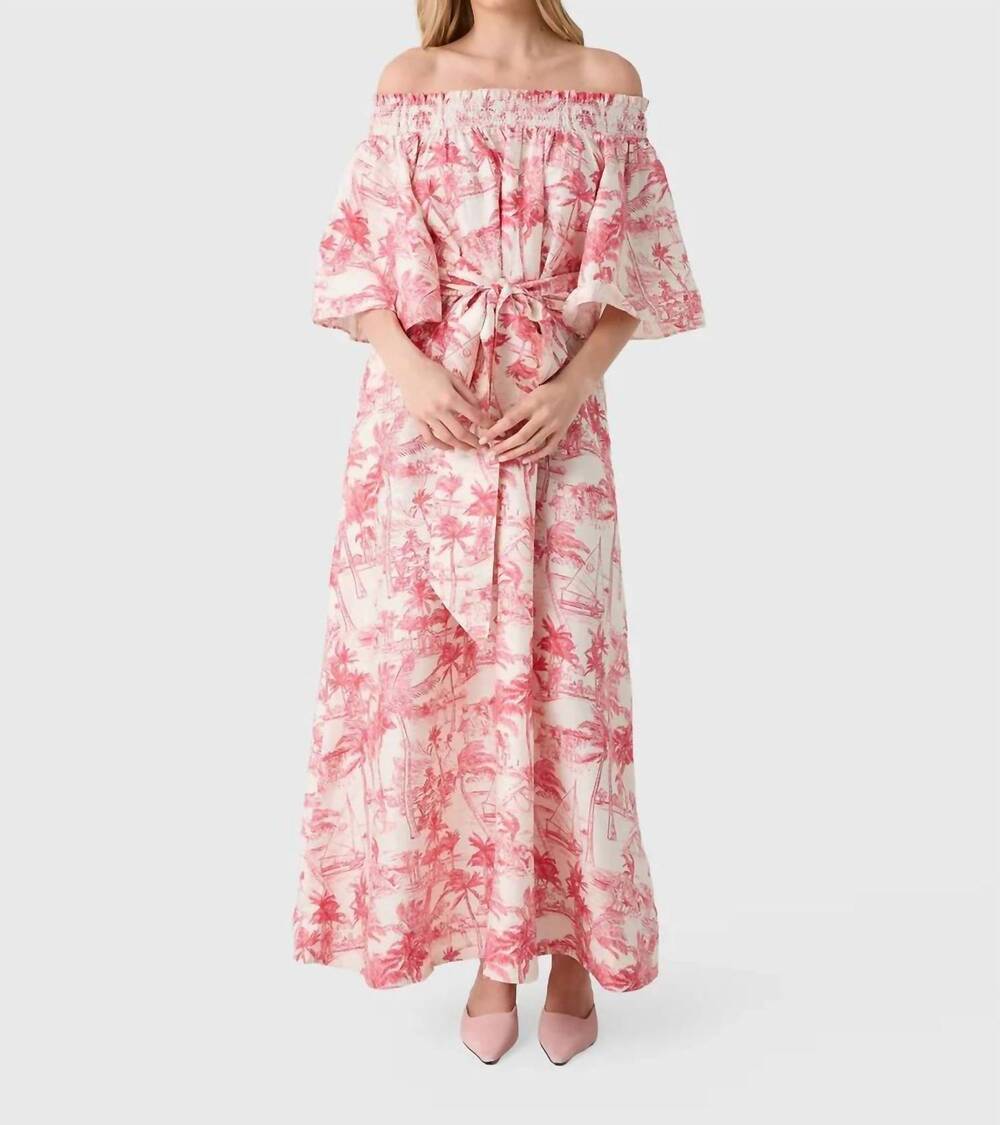 NEW CONIGLIO flagler maxi dress in palm beach vermillion